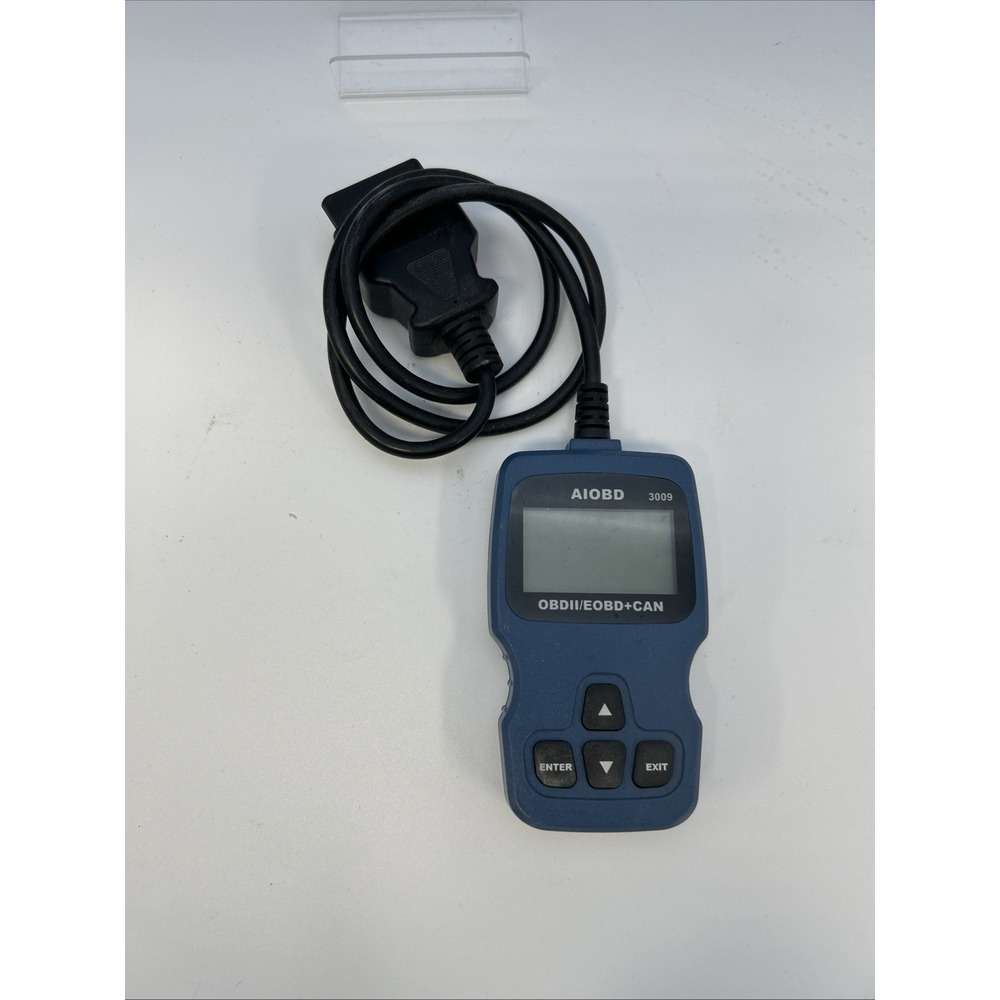 AIOBD 3009 OBD2 scanner used for diagnosing car engine troubles